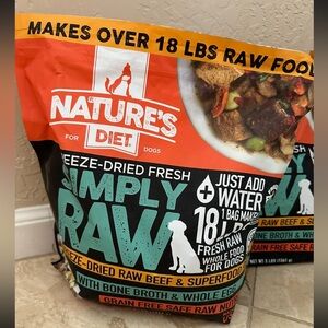 Nature’s, Diet Simply Raw Dehydrated Dog Food, Beef Flavor— BRAND NEW